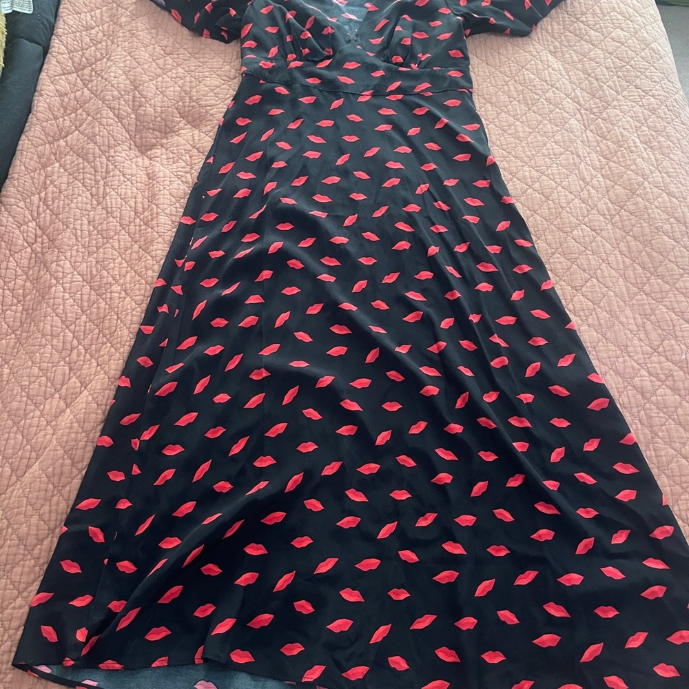 A New Day Black Maxi Dress with Red Accents